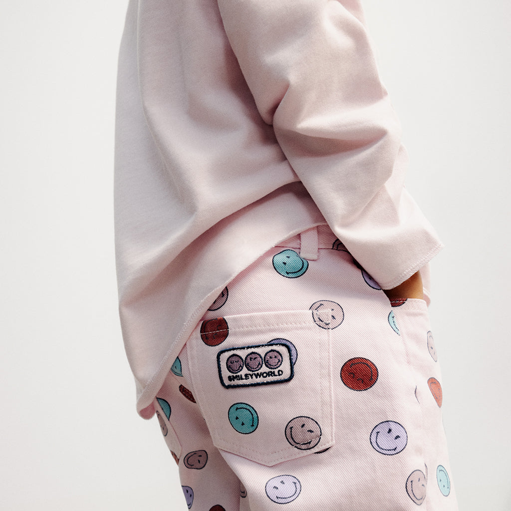 The New Society Child Smiley Sweatshirt Light Lilac Pink