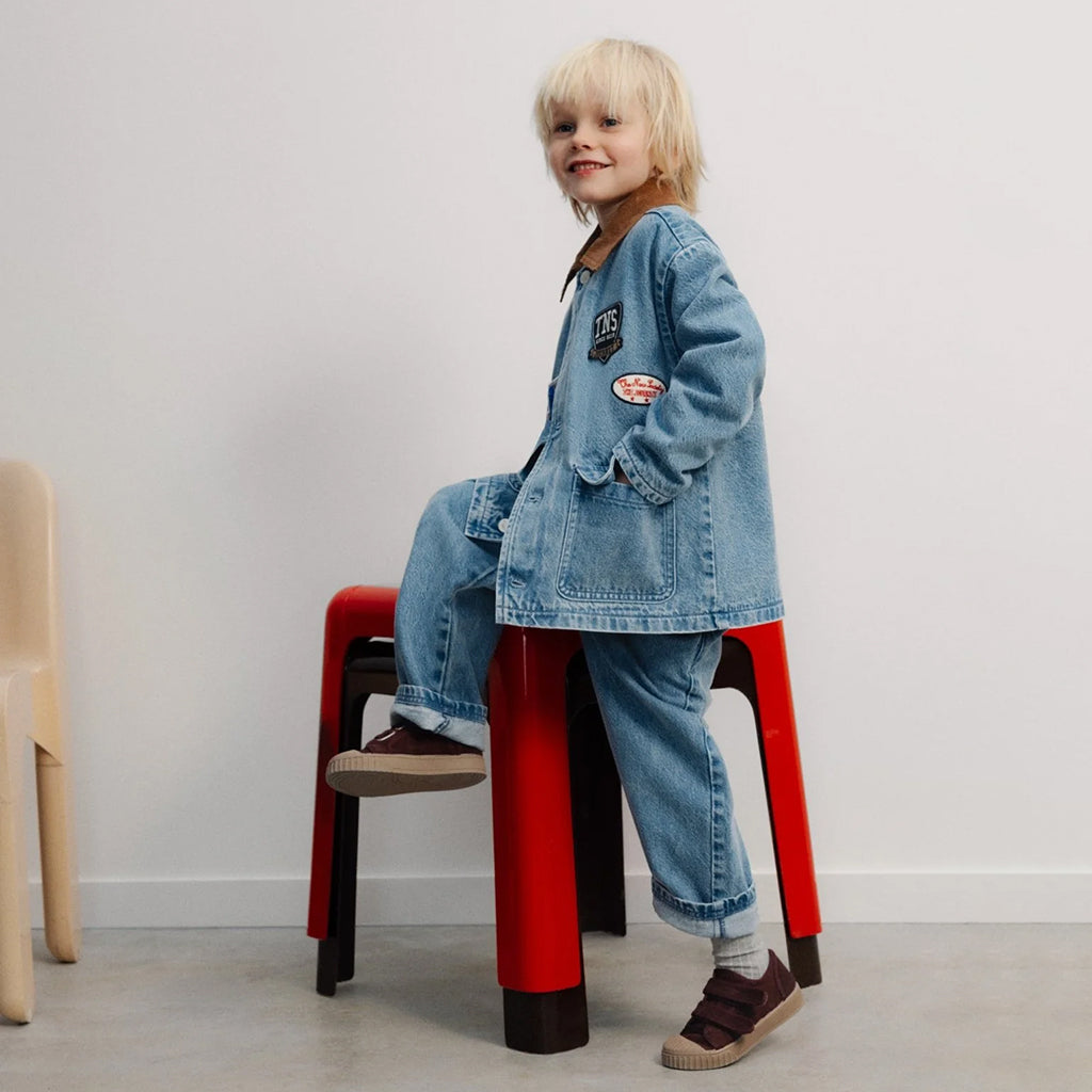 The New Society Child Ridge Pants Mid Blue Denim