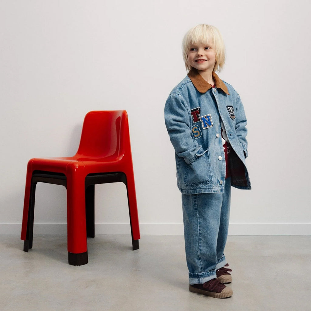The New Society Child Ridge Pants Mid Blue Denim