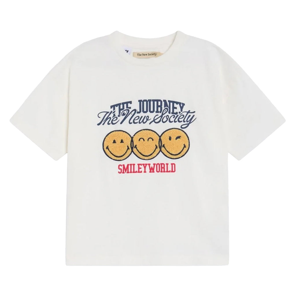 The New Society Child Smiley T-shirt Whisper White