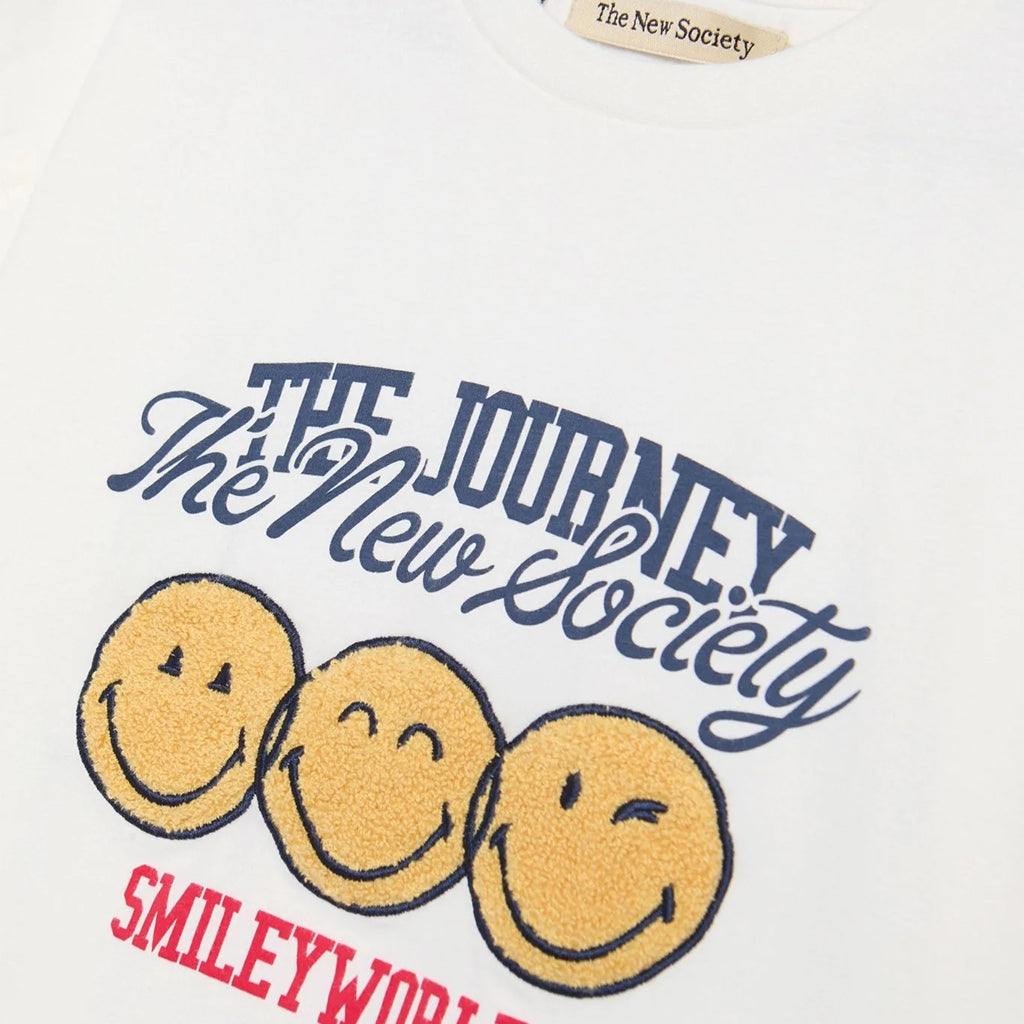 The New Society Child Smiley T-shirt Whisper White