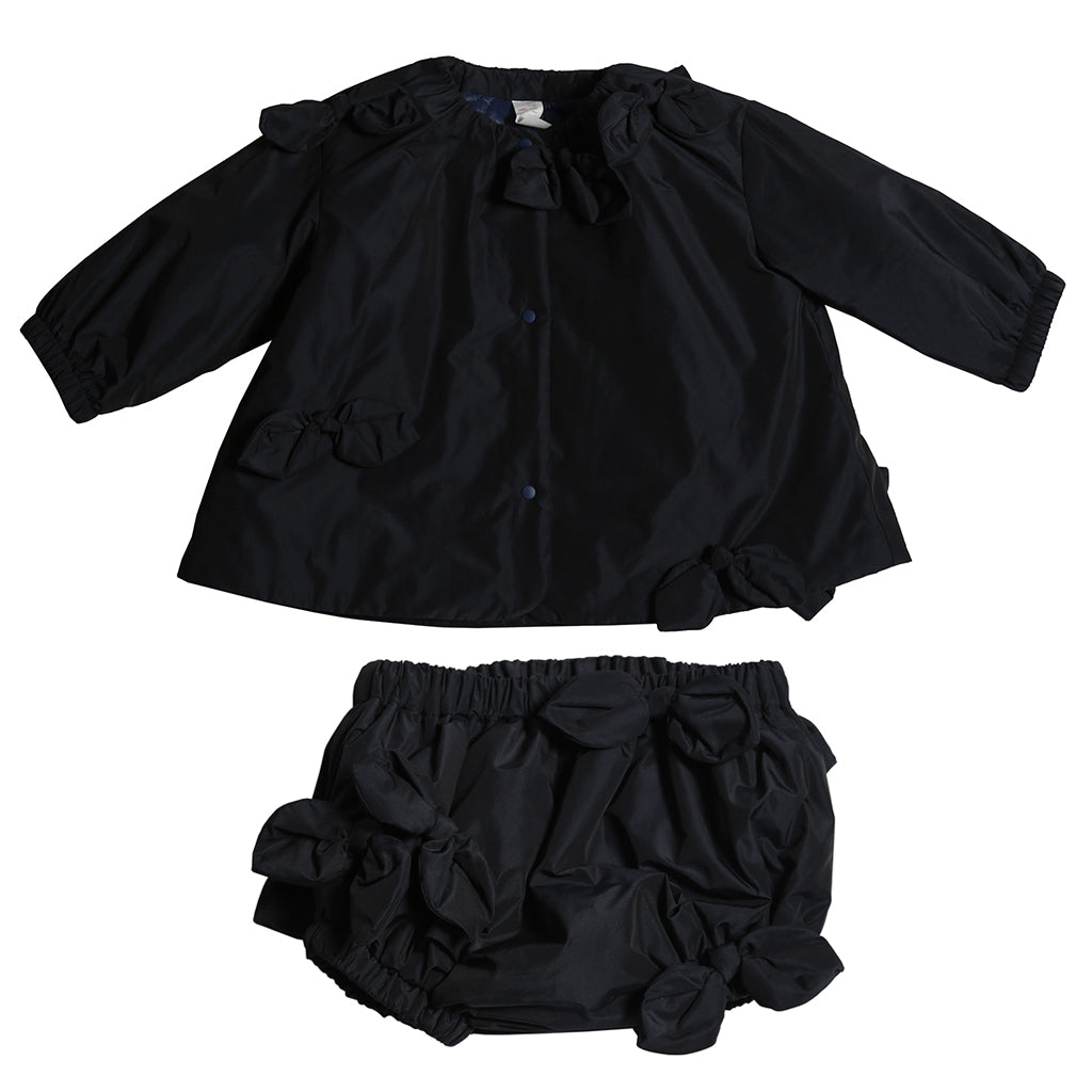 Tia Cibani Kids Baby Estrella Bow Topper Jacket and Bloomer Sapphire Navy Blue