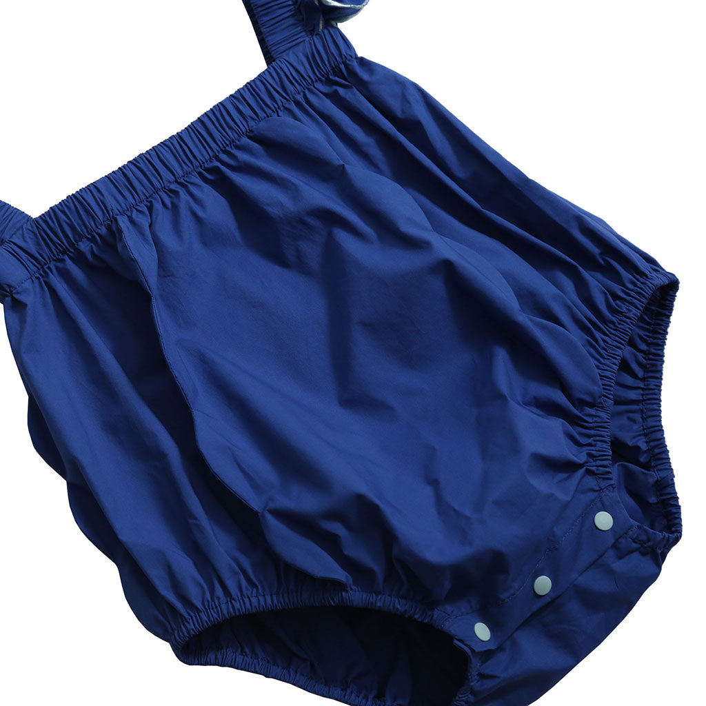 Tia Cibani Kids Baby Laurel Scalloped Summer Romper Aegean Blue