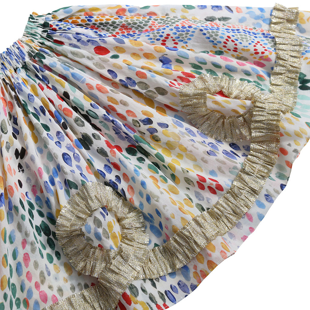 Tia Cibani Kids Child Alexandra Ribbon Pleated Skirt Rainbow Print