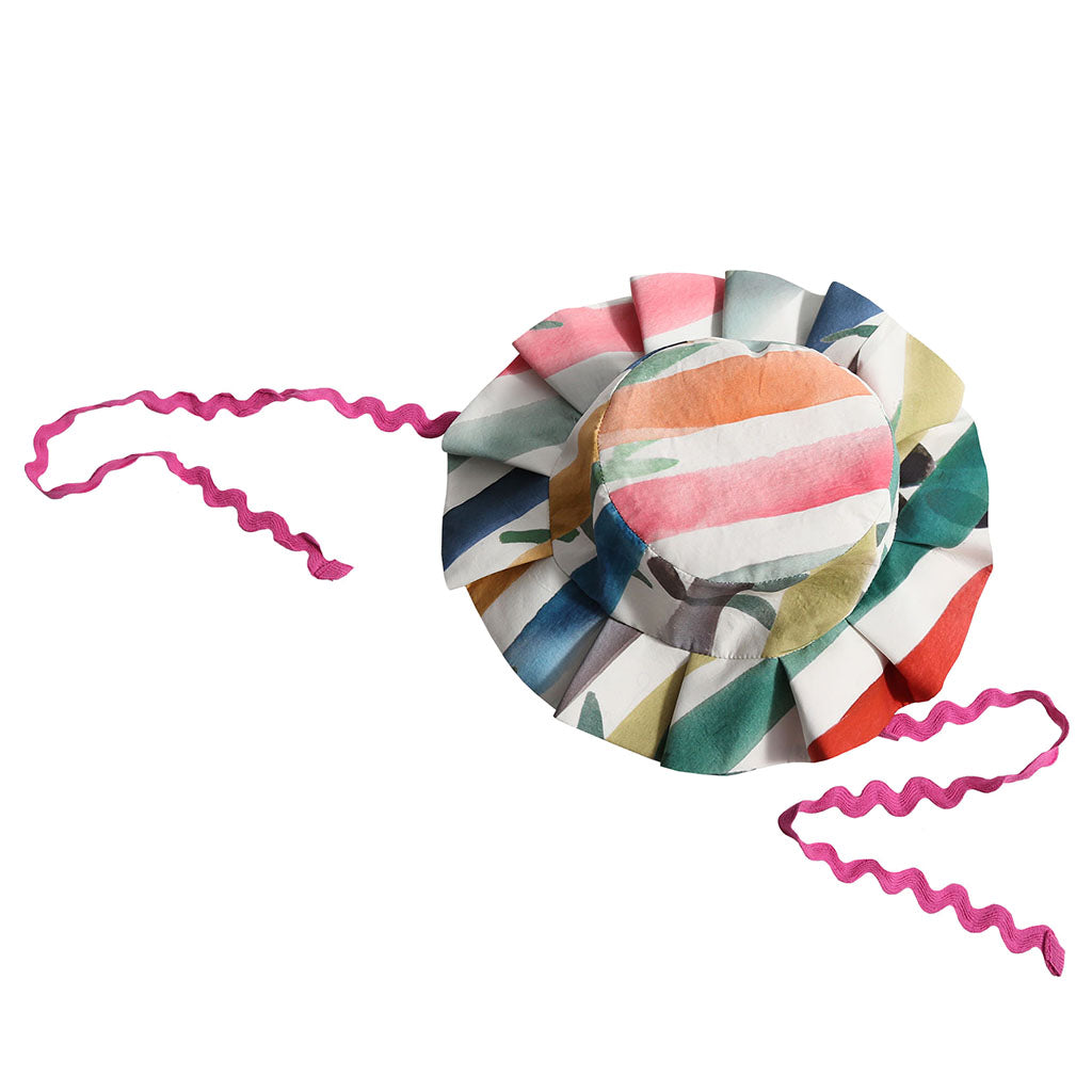 Tia Cibani Kids Child Constance Pleated Bucket Hat Rainbow Stripes