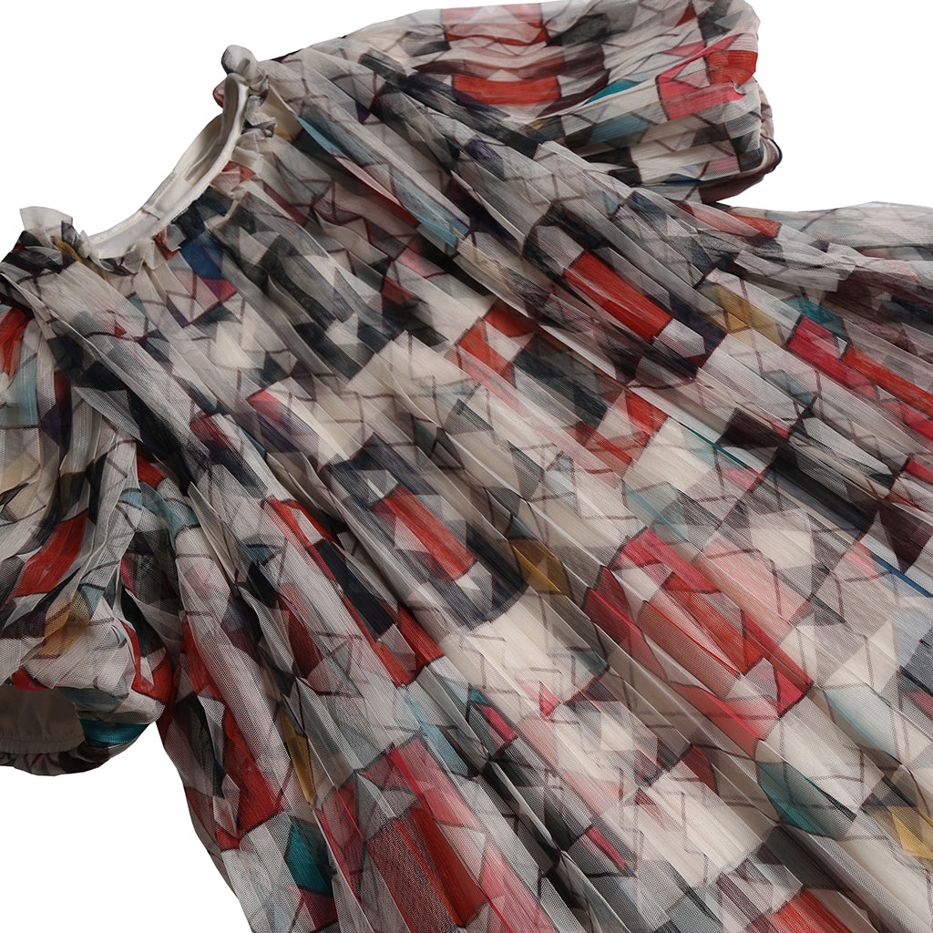 Tia Cibani Kids Child Crush Pleated Smock Dress Rainbow Print