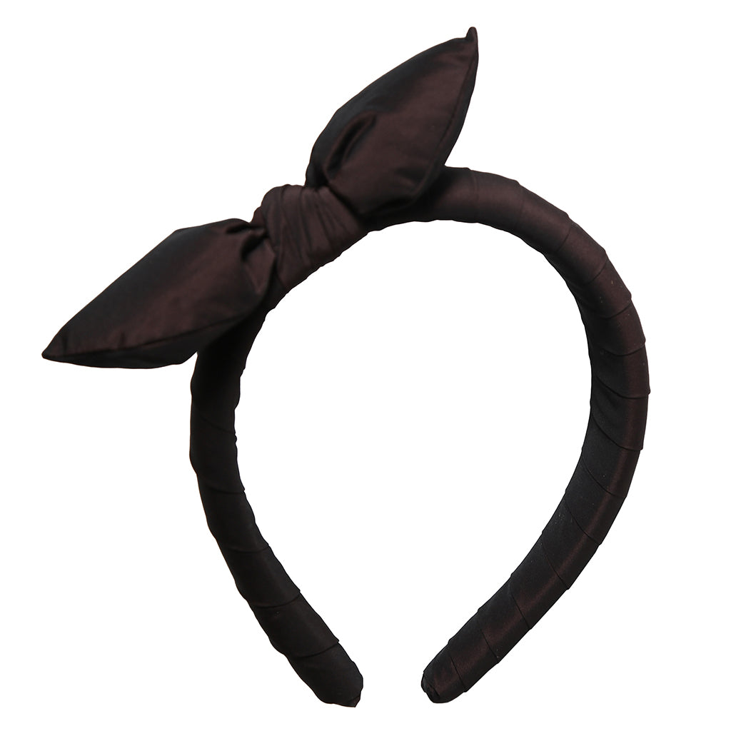 Tia Cibani Kids Child Estrella Asymmetric Bow Headband Raisin Brown