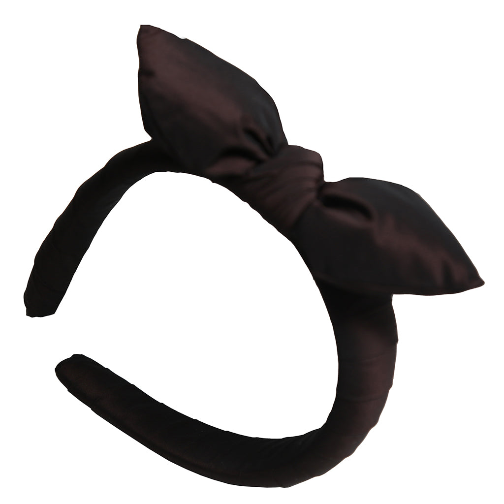 Tia Cibani Kids Child Estrella Asymmetric Bow Headband Raisin Brown