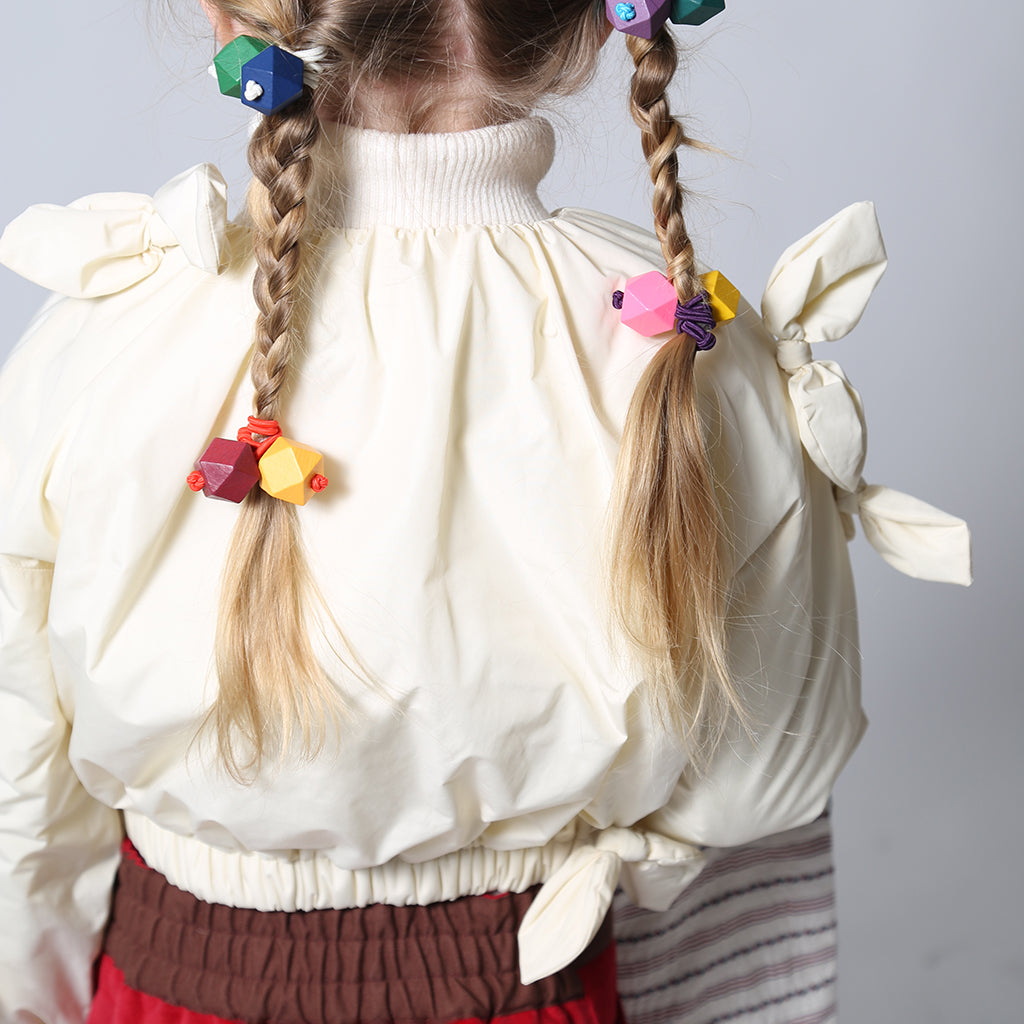 Tia Cibani Kids Child Estrella Bow Bomber Jacket Opal Cream