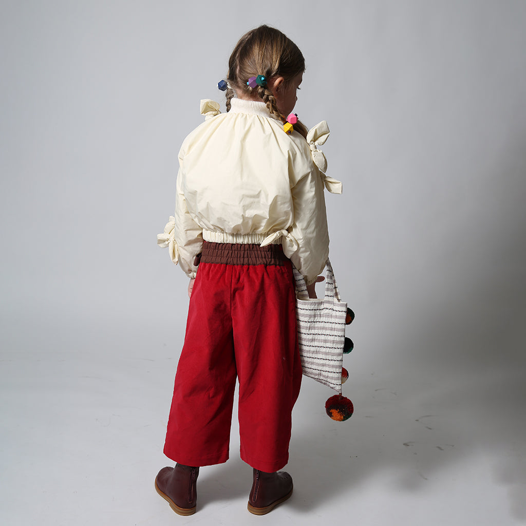 Tia Cibani Kids Child Estrella Bow Bomber Jacket Opal Cream