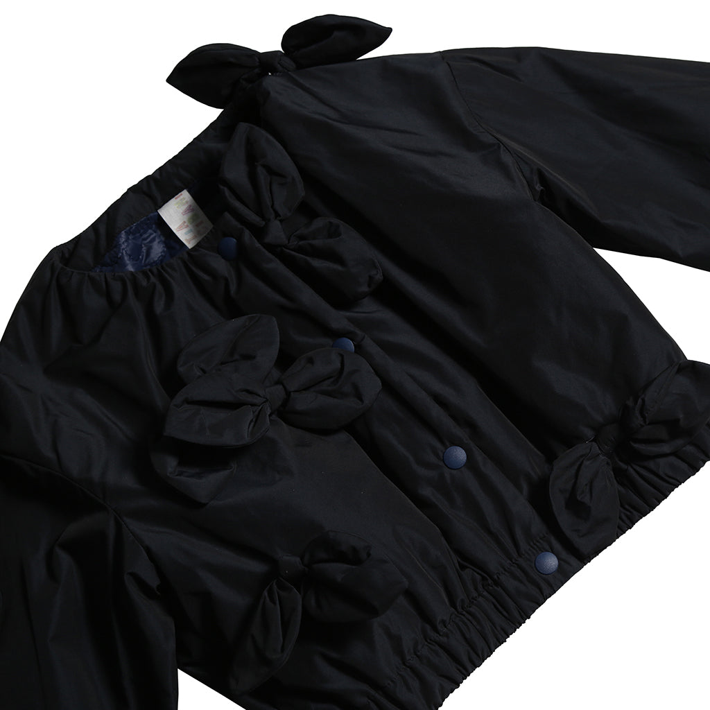 Tia Cibani Kids Child Estrella Bow Bomber Jacket Sapphire Navy Blue