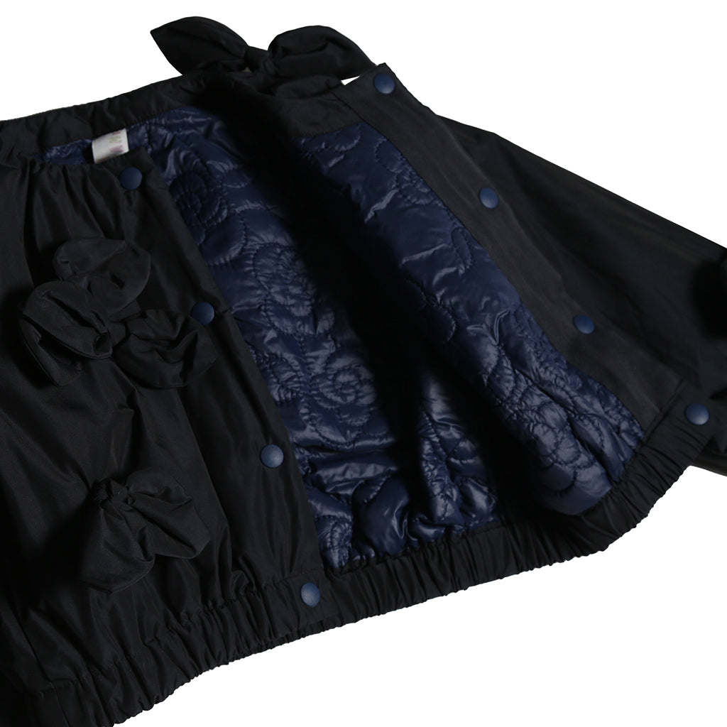 Tia Cibani Kids Child Estrella Bow Bomber Jacket Sapphire Navy Blue