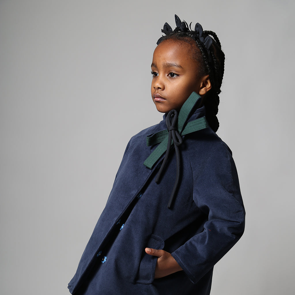 Tia Cibani Kids Child Estrella Bow Crown Headband Sapphire Navy Blue