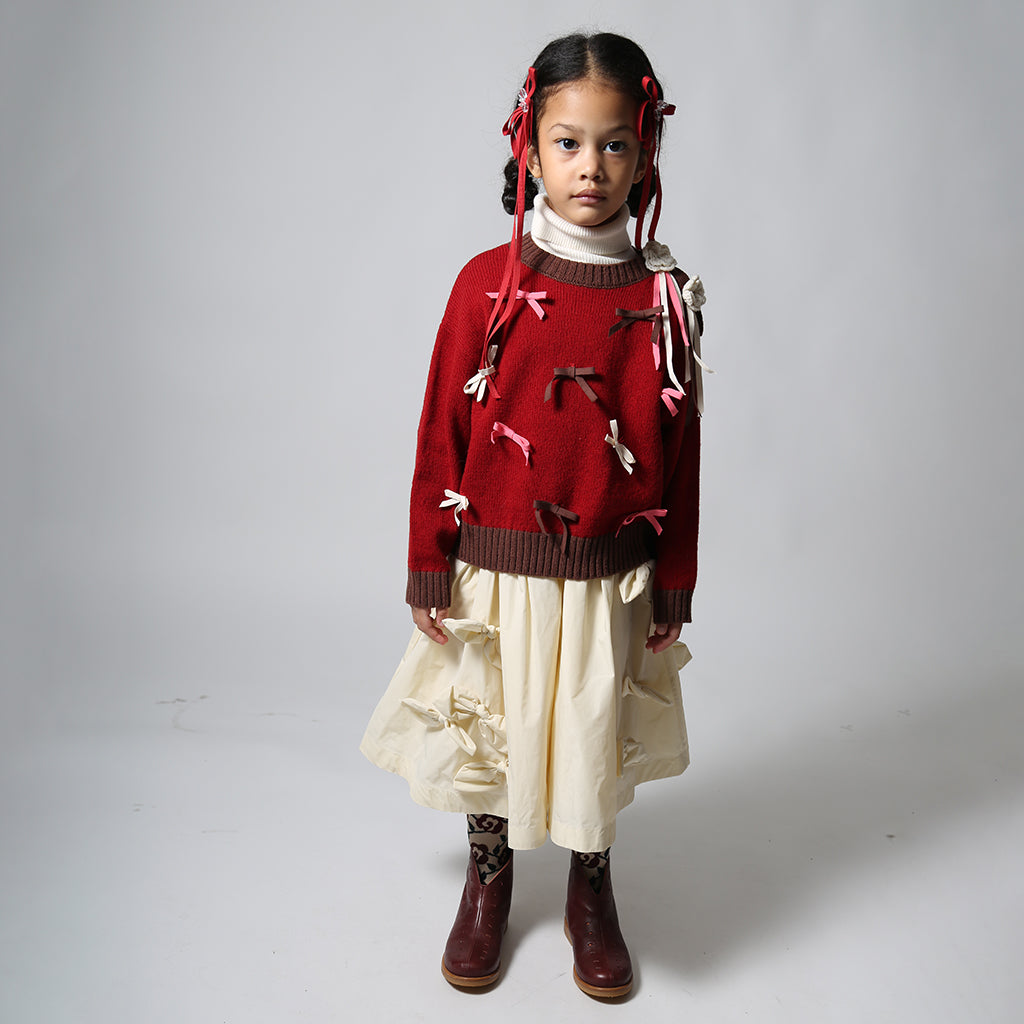 Tia Cibani Kids Child Estrella Bow Skirt Opal Cream