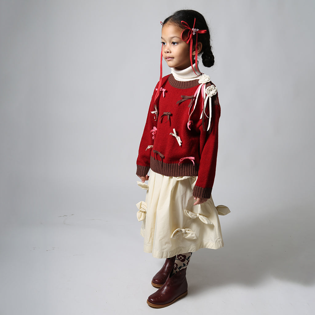 Tia Cibani Kids Child Estrella Bow Skirt Opal Cream