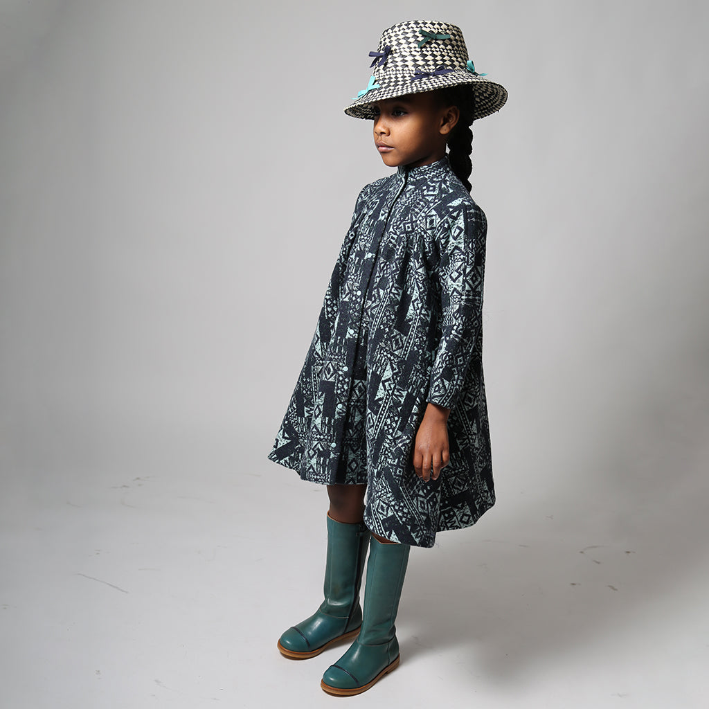 Tia Cibani Kids Child Frida Night Shirt Dress Topaz Blue Print