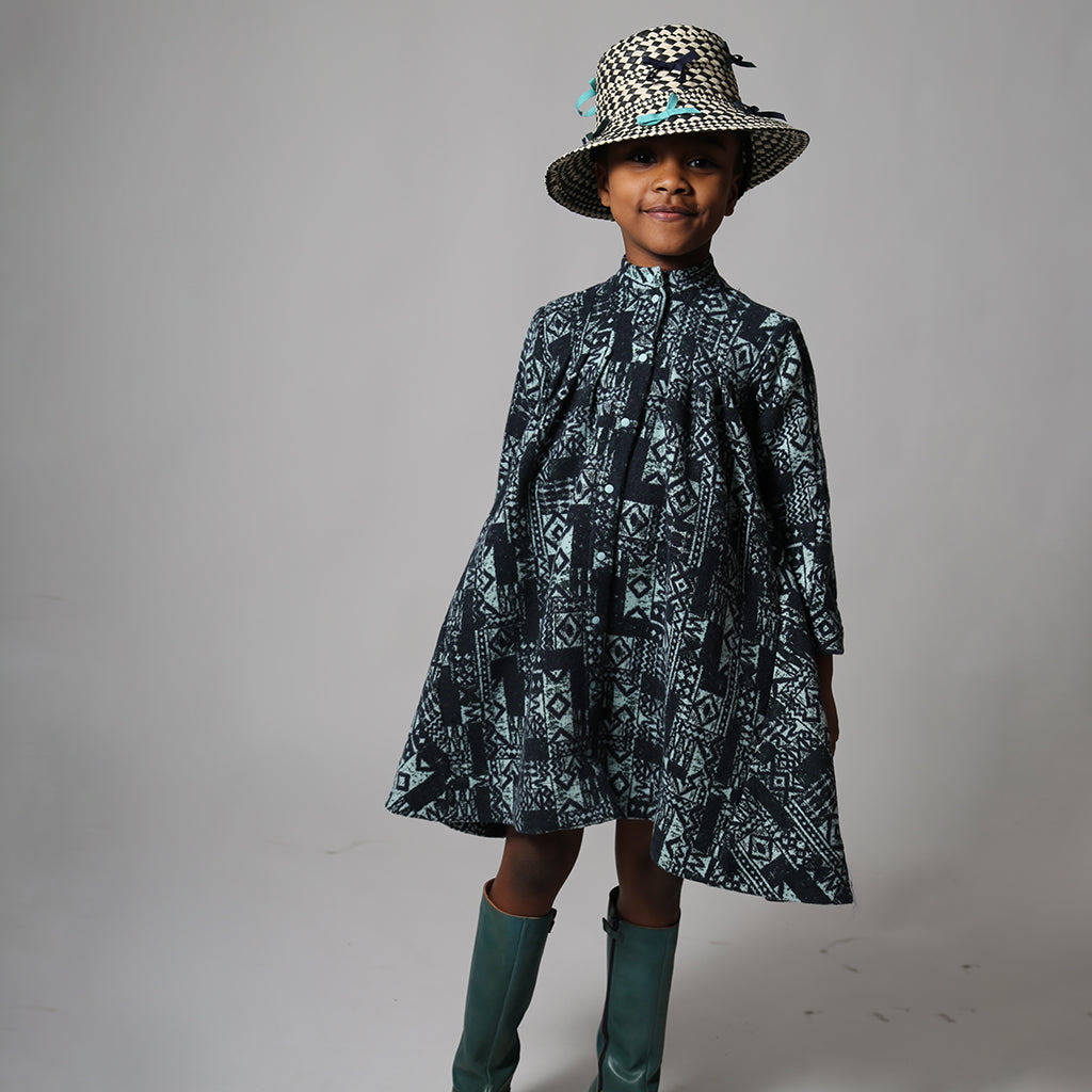 Tia Cibani Kids Child Frida Night Shirt Dress Topaz Blue Print