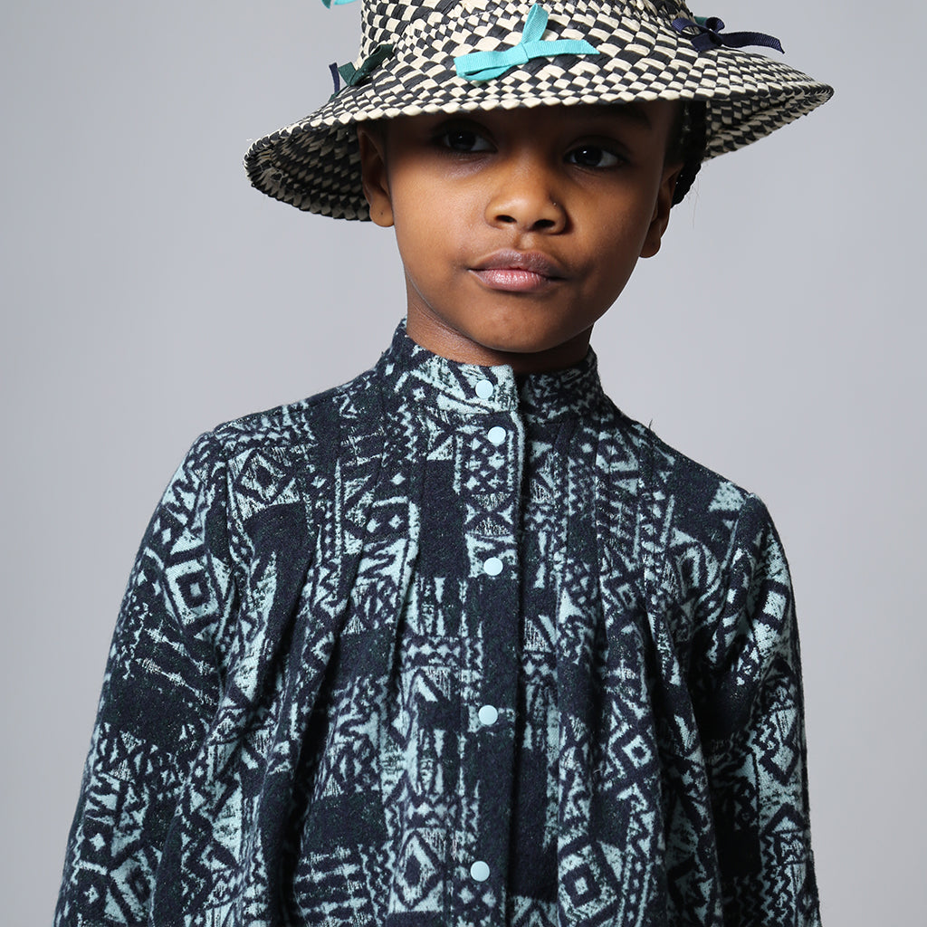 Tia Cibani Kids Child Frida Night Shirt Dress Topaz Blue Print