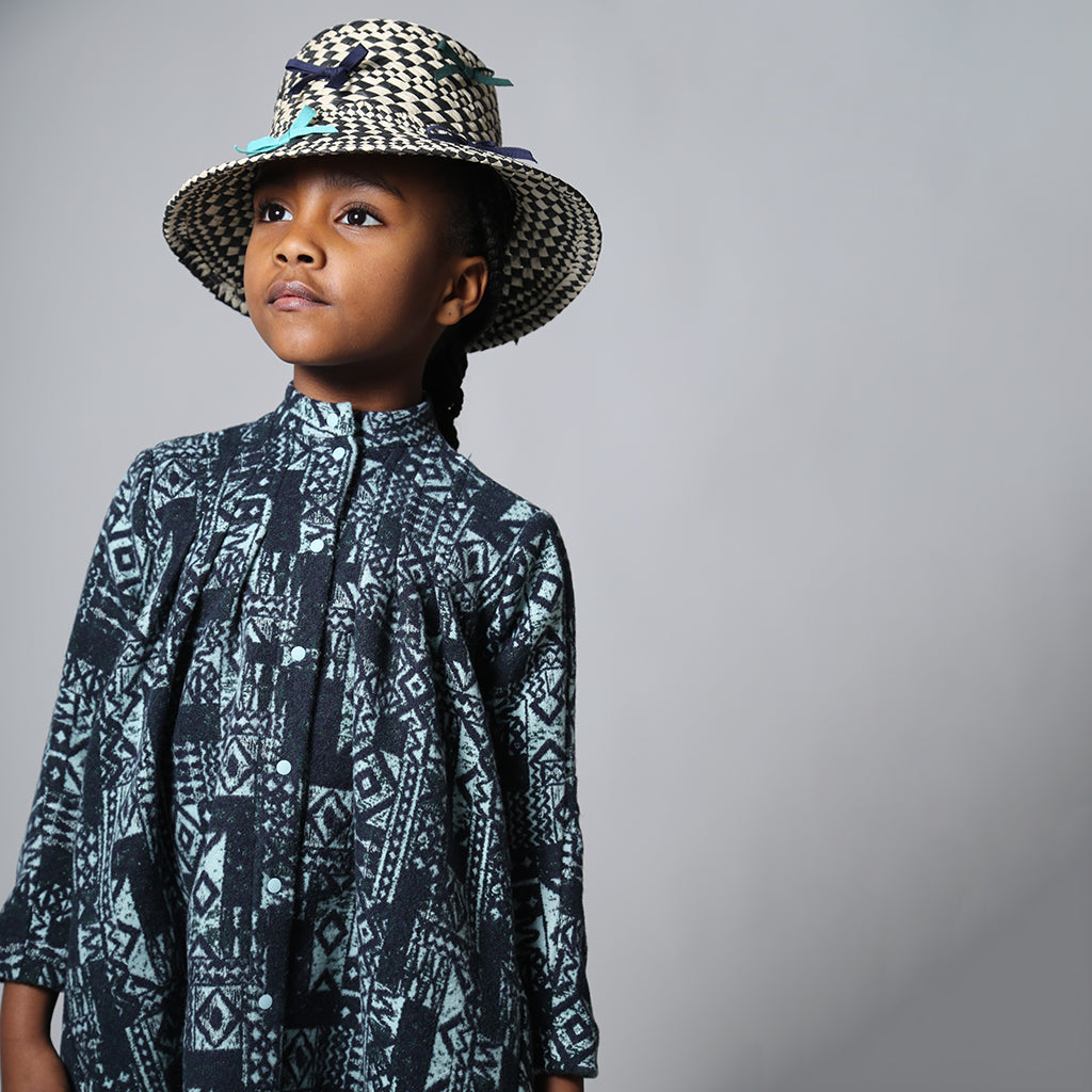 Tia Cibani Kids Child Frida Night Shirt Dress Topaz Blue Print