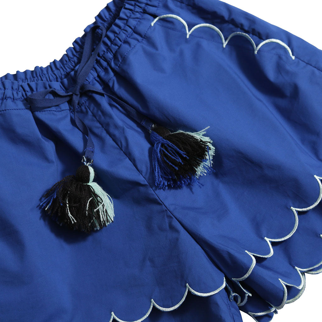 Tia Cibani Kids Child Laurel Scalloped Shorts Aegean Blue