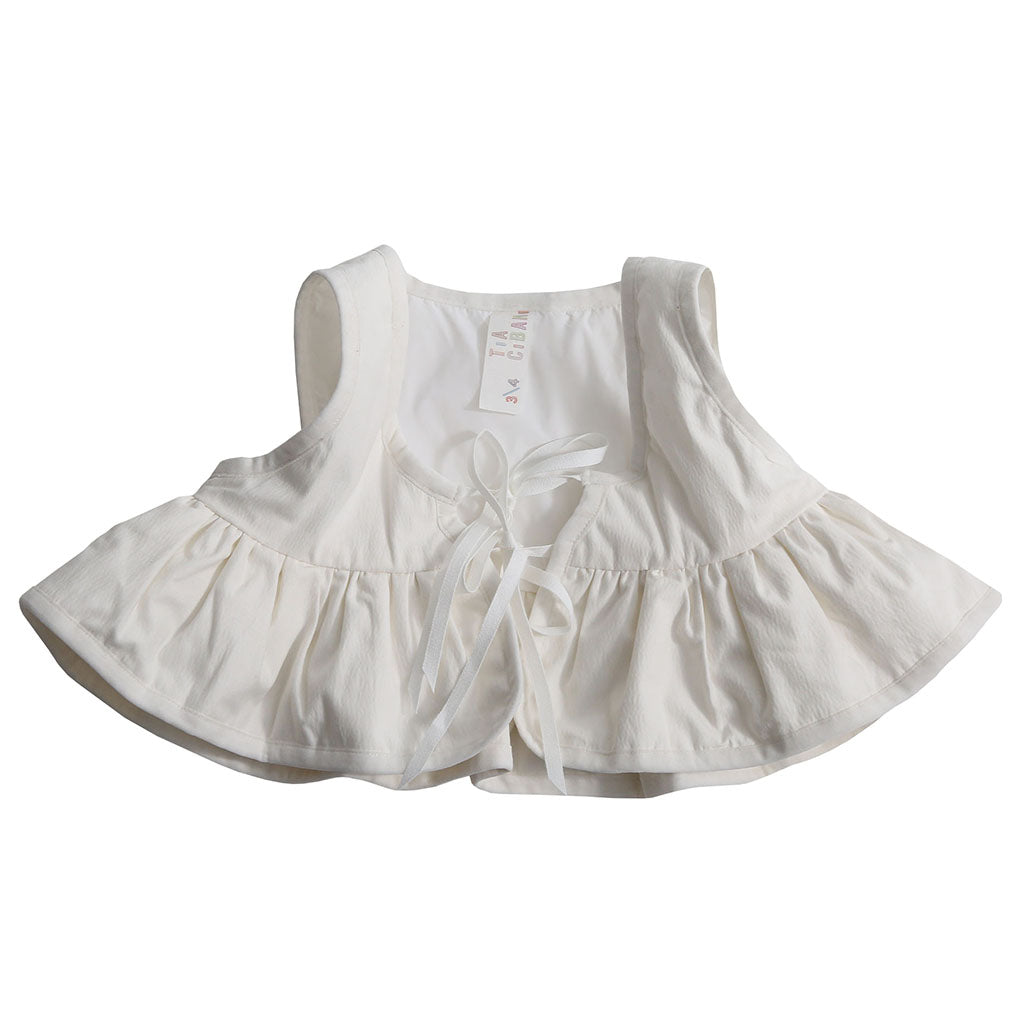 Tia Cibani Kids Child Ophelia Peplum Padded Vest Sugar White