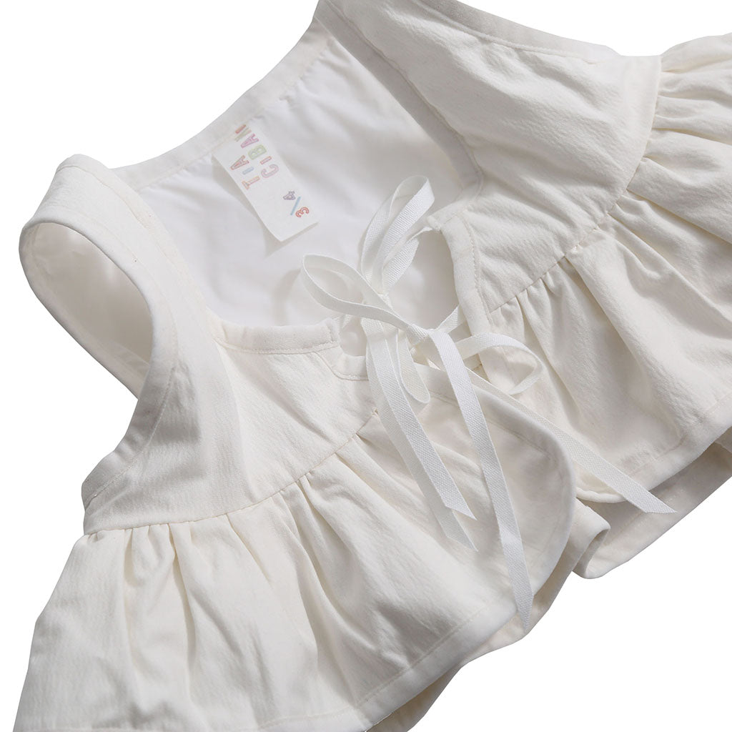 Tia Cibani Kids Child Ophelia Peplum Padded Vest Sugar White
