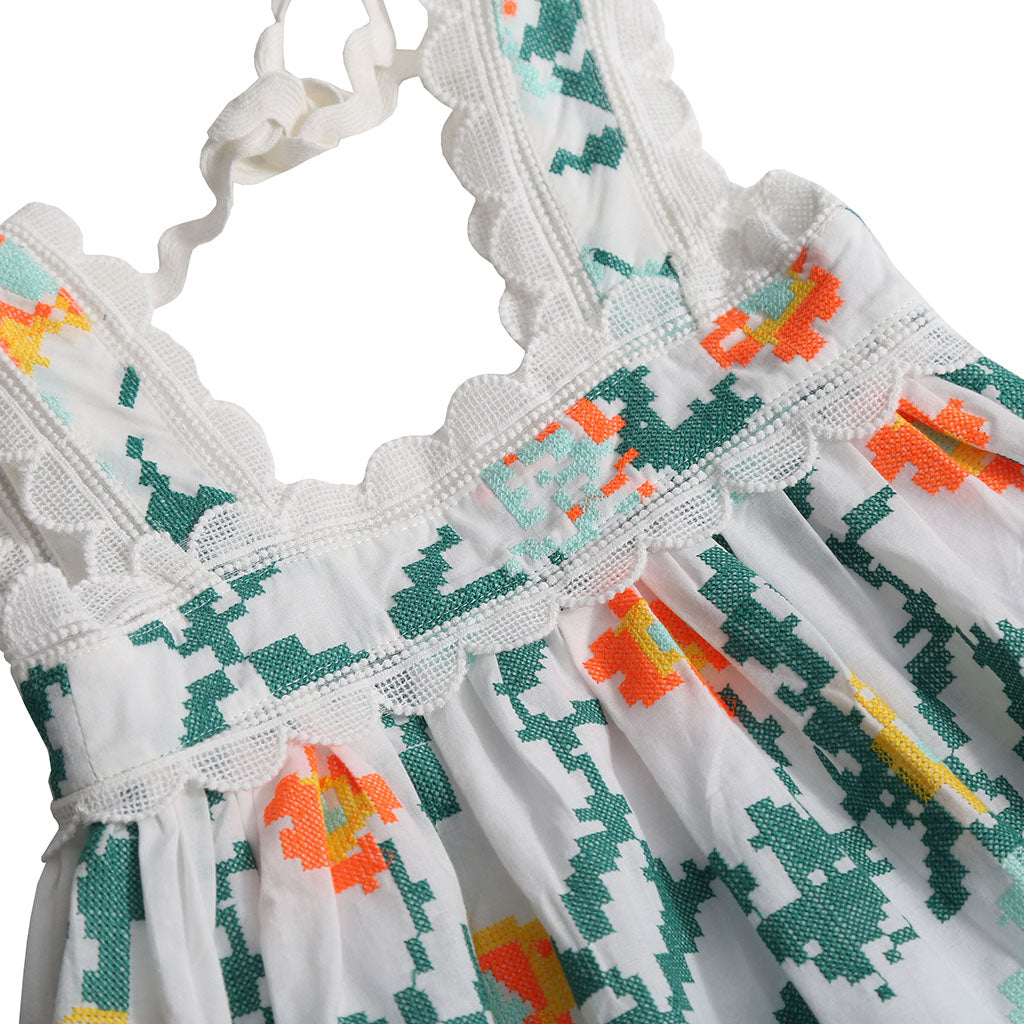 Tia Cibani Kids Child Ophelia Scalloped Dress Multicolour Cyprus Floral