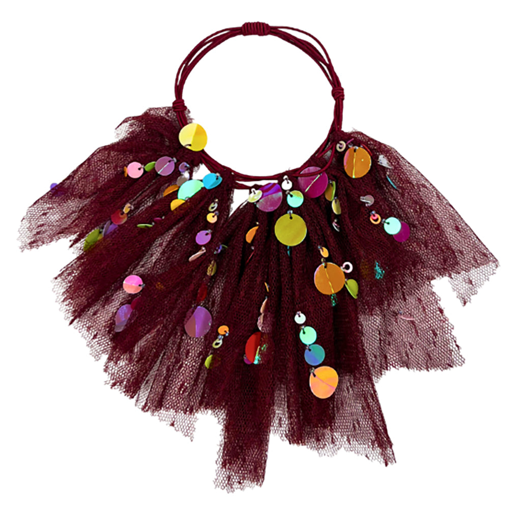 Tia Cibani Kids Child Stella Tulle Scrunchie Berry Red