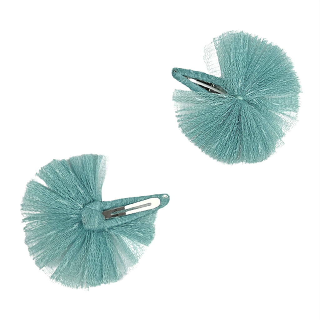Tia Cibani Kids Set Of Two Tulle Bow Hair Clips Robin Green