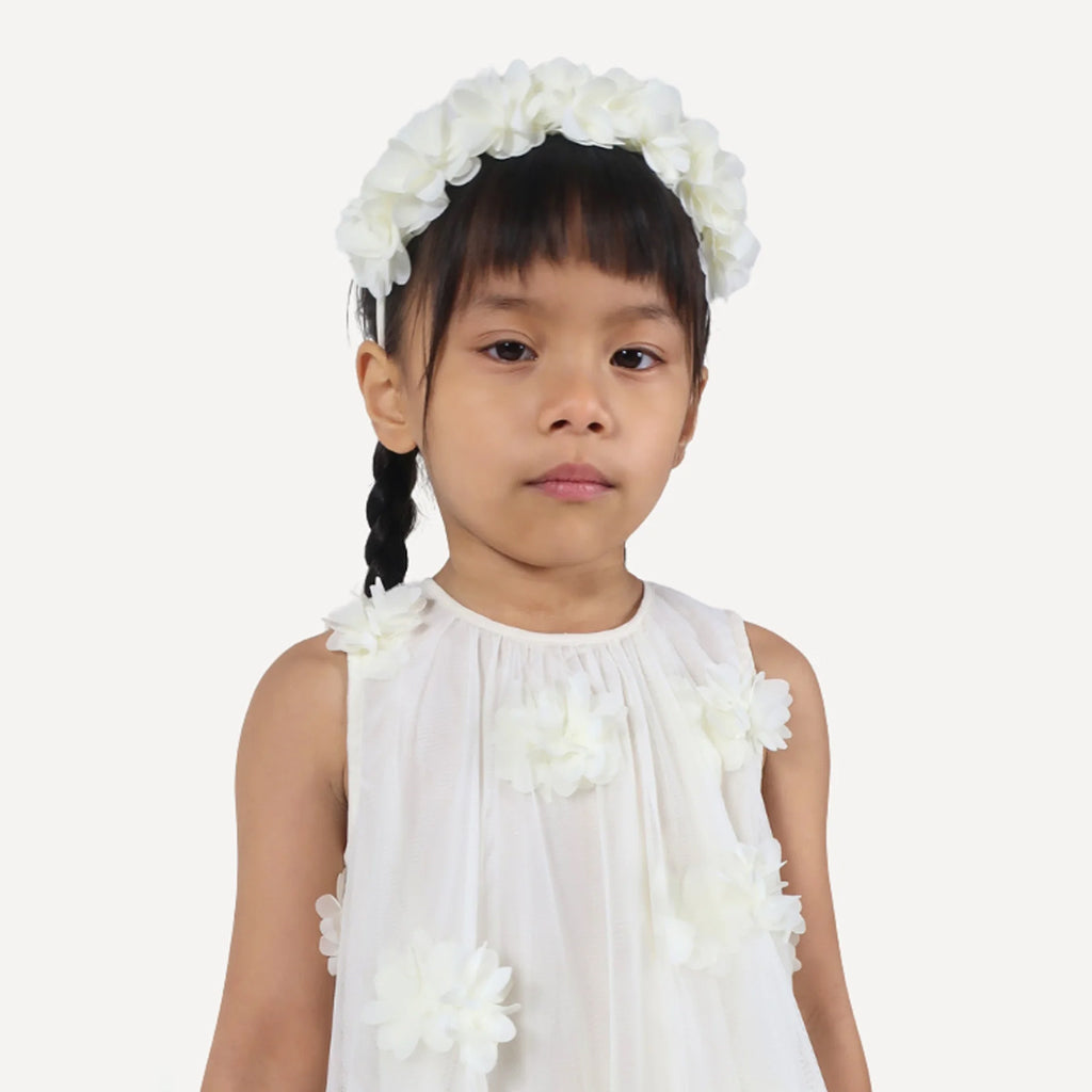 Tia Cibani Kids Child 3D Flower Headband Honey Cream