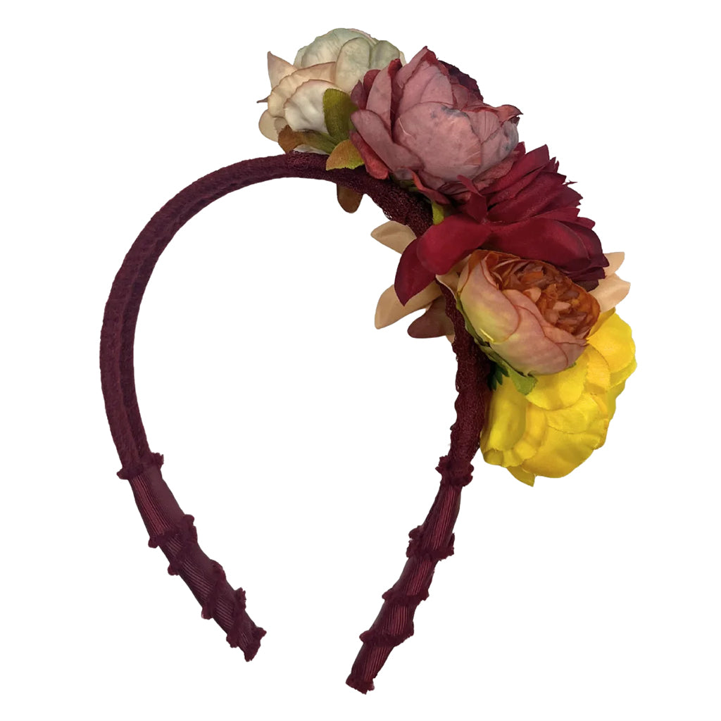 Tia Cibani Kids Child Asymmetric Flower Headband Berry Red