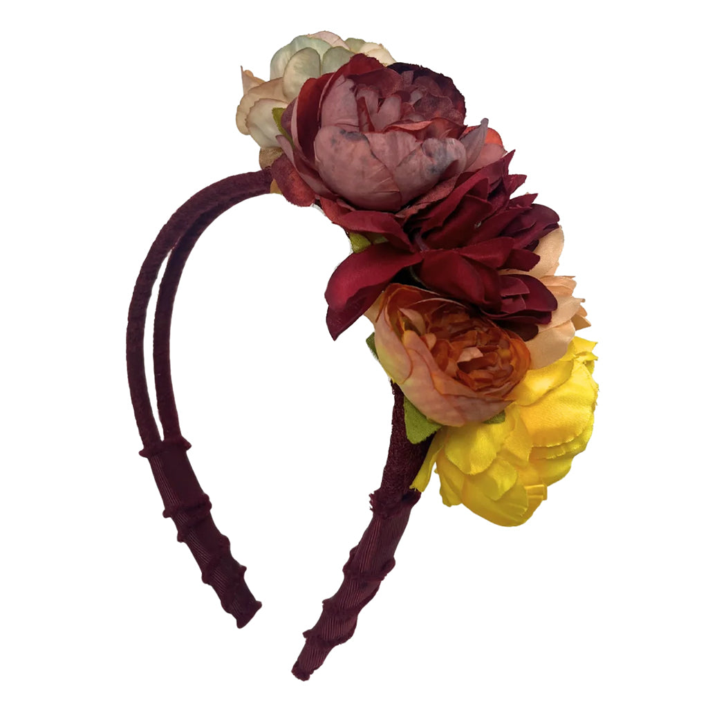 Tia Cibani Kids Child Asymmetric Flower Headband Berry Red