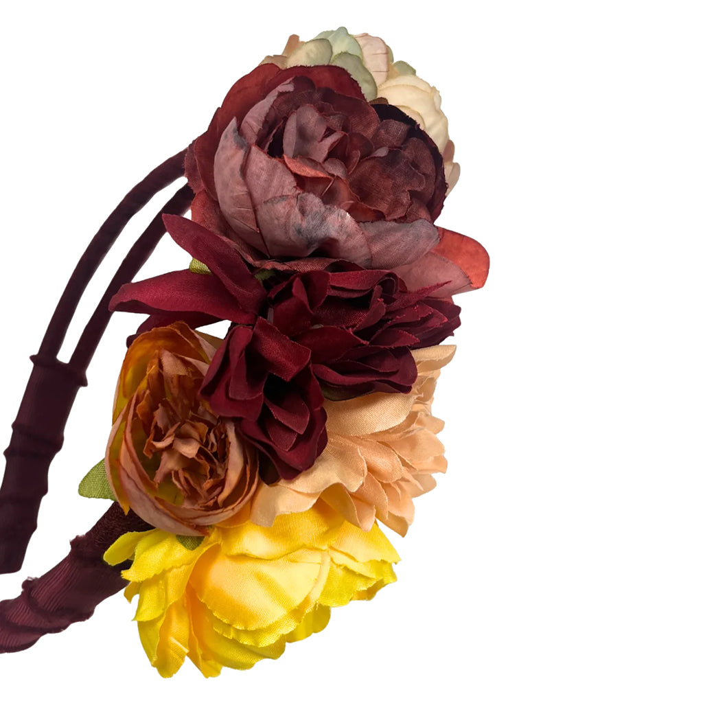 Tia Cibani Kids Child Asymmetric Flower Headband Berry Red