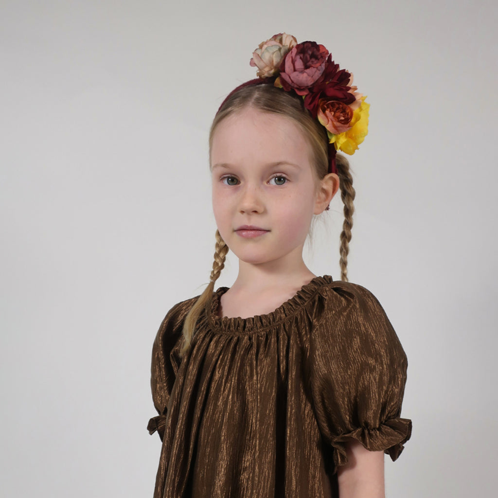 Tia Cibani Kids Child Asymmetric Flower Headband Berry Red