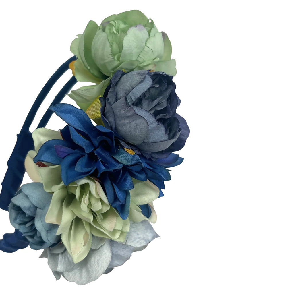 Tia Cibani Kids Child Asymmetric Flower Headband Denim Blue