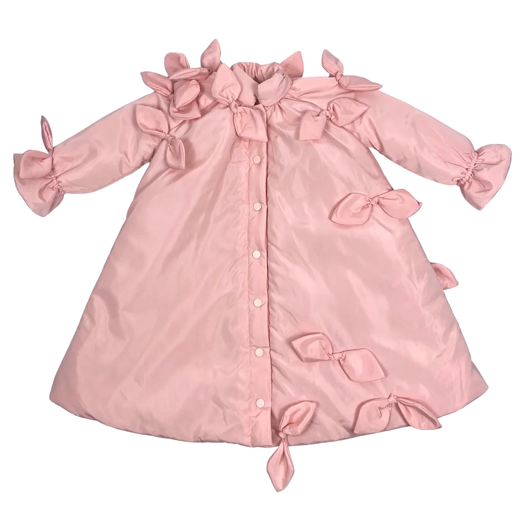 Tia Cibani Kids Child Estrella Bow Embellished Coat Pink