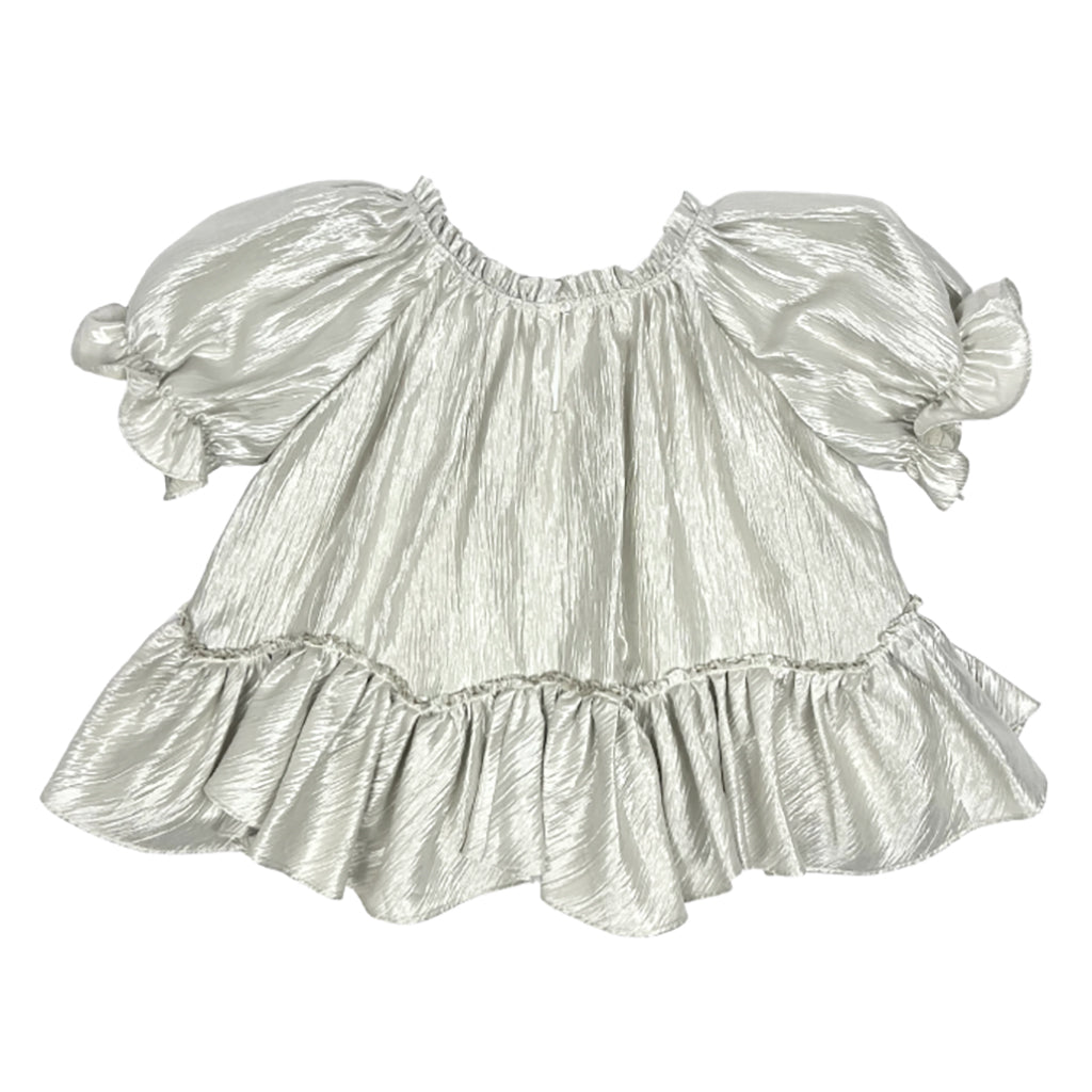 Tia Cibani Kids Child Coco Lamé Blouse Ivory Cream