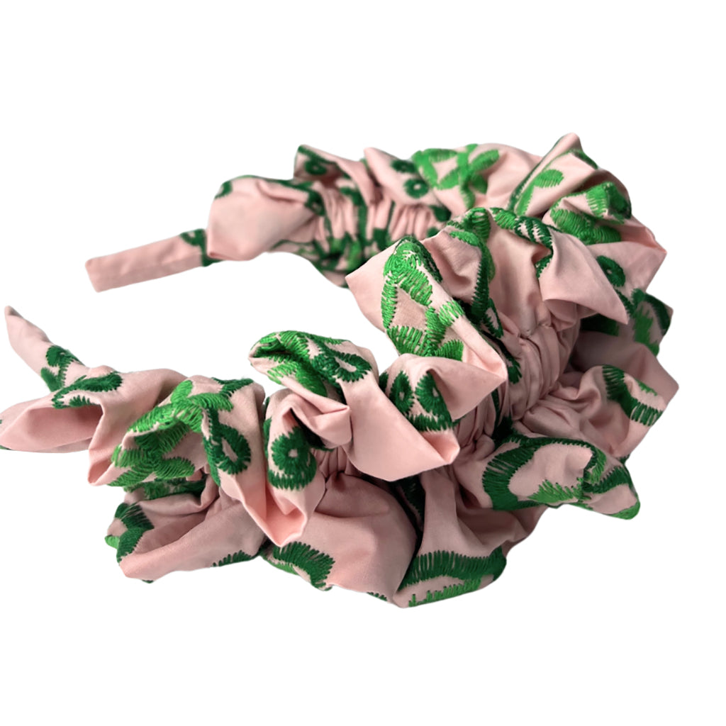 Tia Cibani Child Stella Flounce Headband Coral Mix Pink