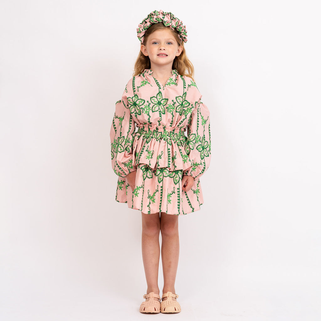 Tia Cibani Child Stella Flounce Headband Coral Mix Pink