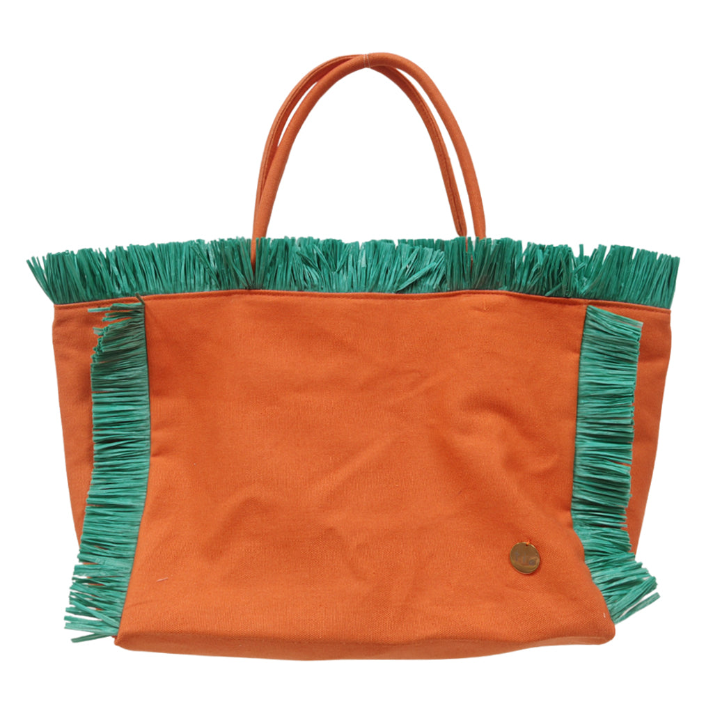 Tia Cibani Kids Raffia Tote Bag Coral Red
