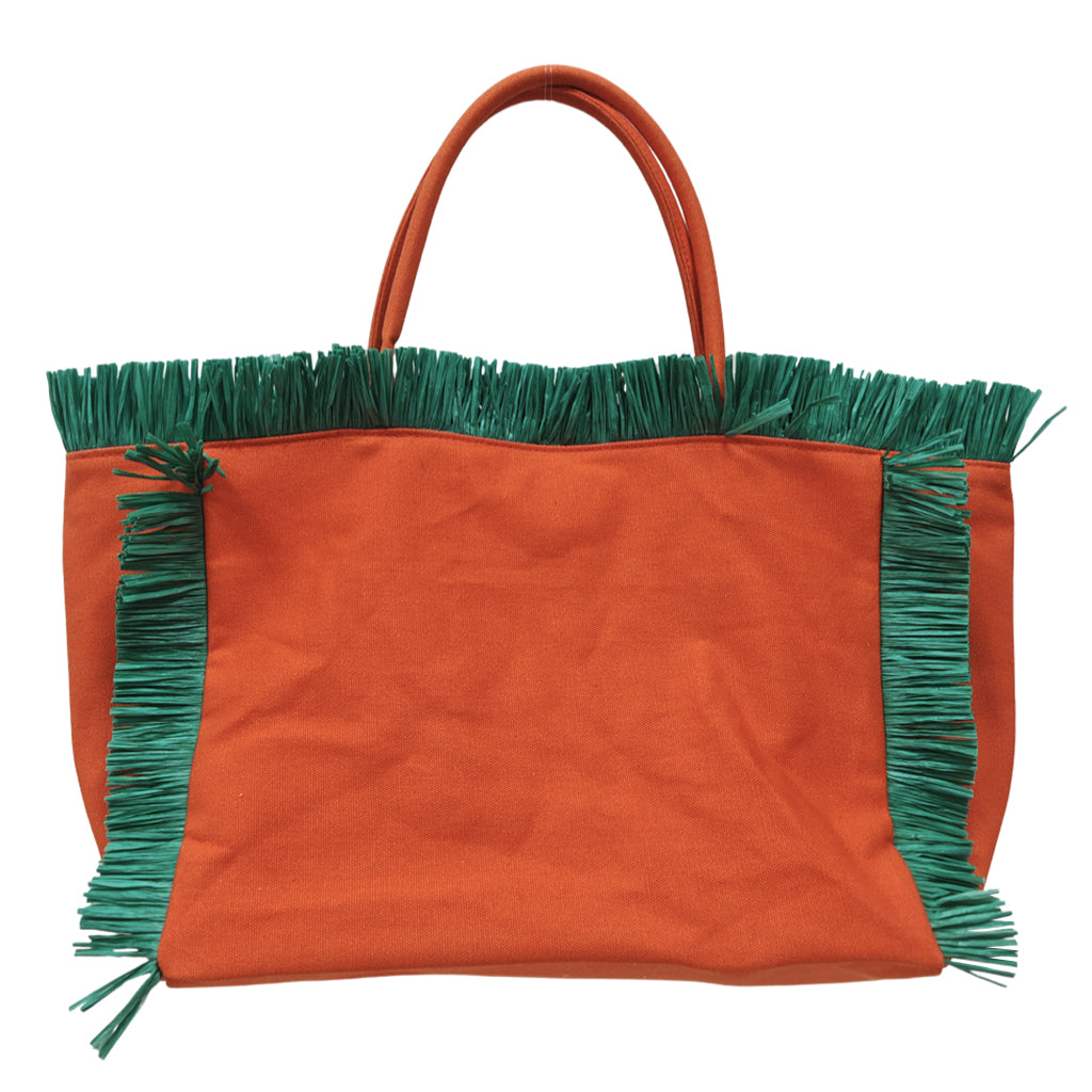 Tia Cibani Kids Raffia Tote Bag Coral Red