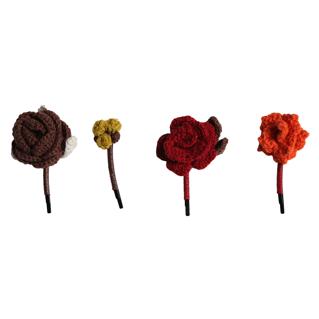 Tia Cibani Kids Set Of Four Roots in Bloom Hair Clips Ruby Red