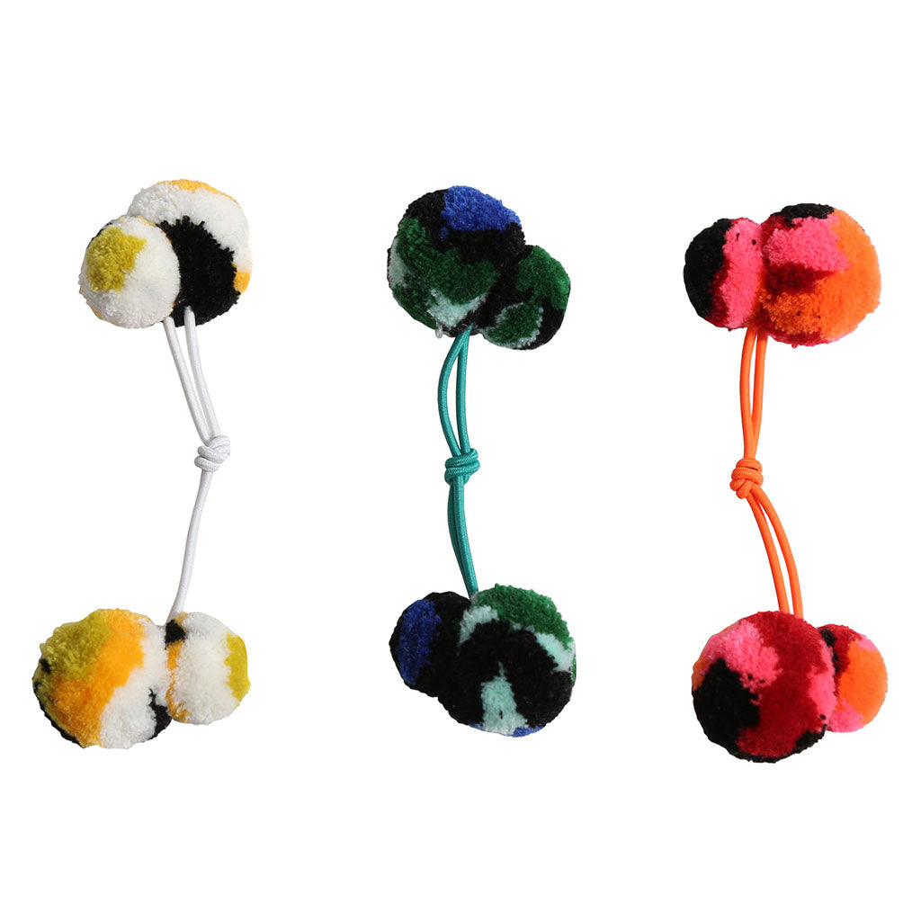 Tia Cibani Kids Set Of Three Petra Pompom Hair Ties Rainbow