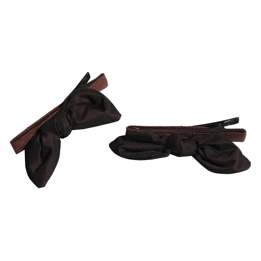 Tia Cibani Kids Set Of Two Estrella Bow Hair Clips Raisin Brown