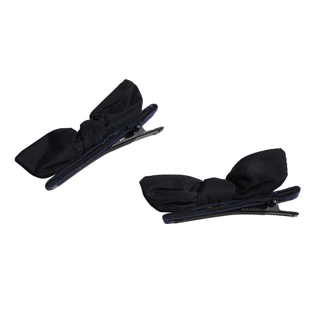 Tia Cibani Kids Set Of Two Estrella Bow Hair Clips Sapphire Navy Blue