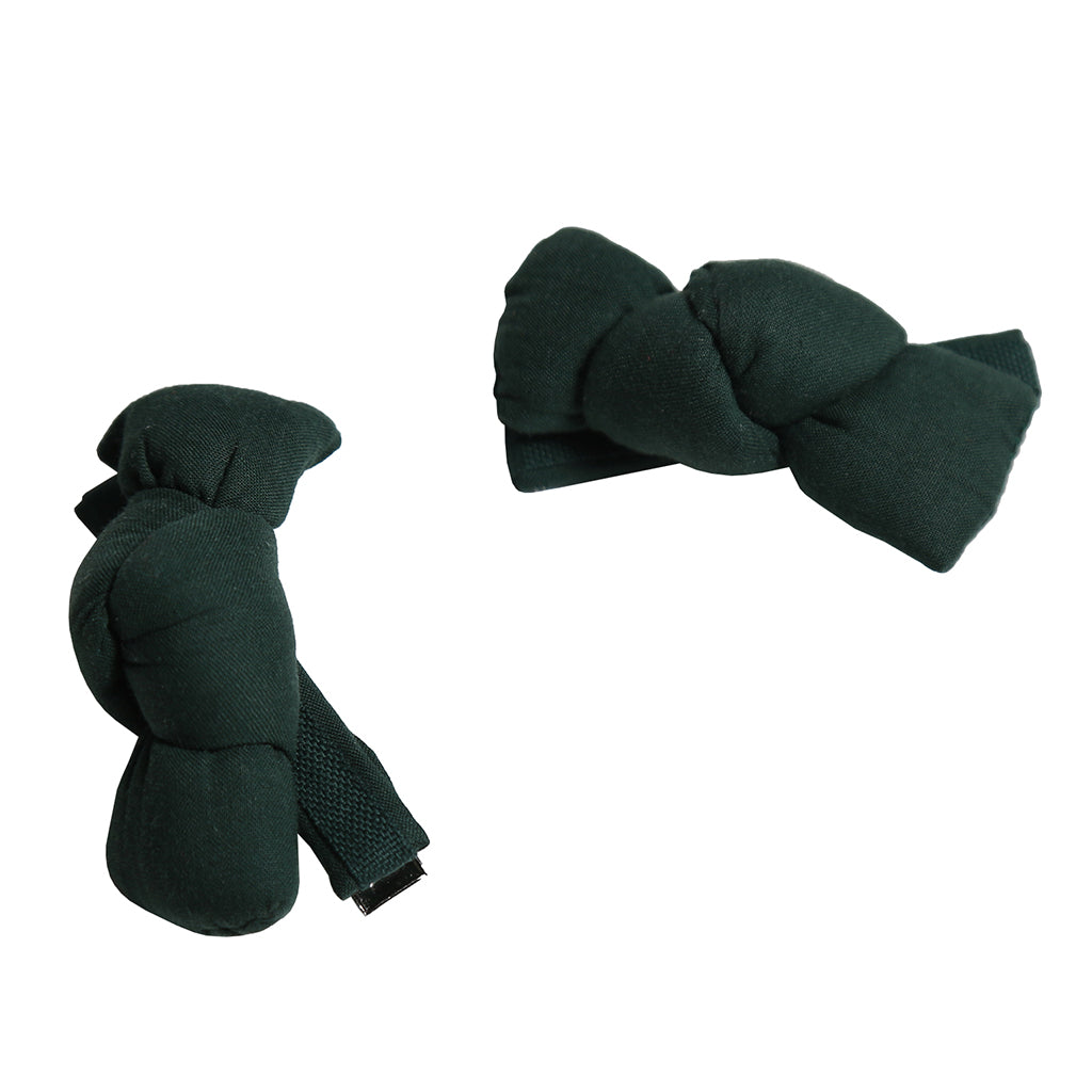 Tia Cibani Kids Set Of Two Maya Knotted Hair Clips Cactus Green