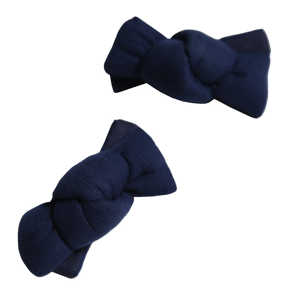 Tia Cibani Kids Set Of Two Maya Knotted Hair Clips Sapphire Navy Blue