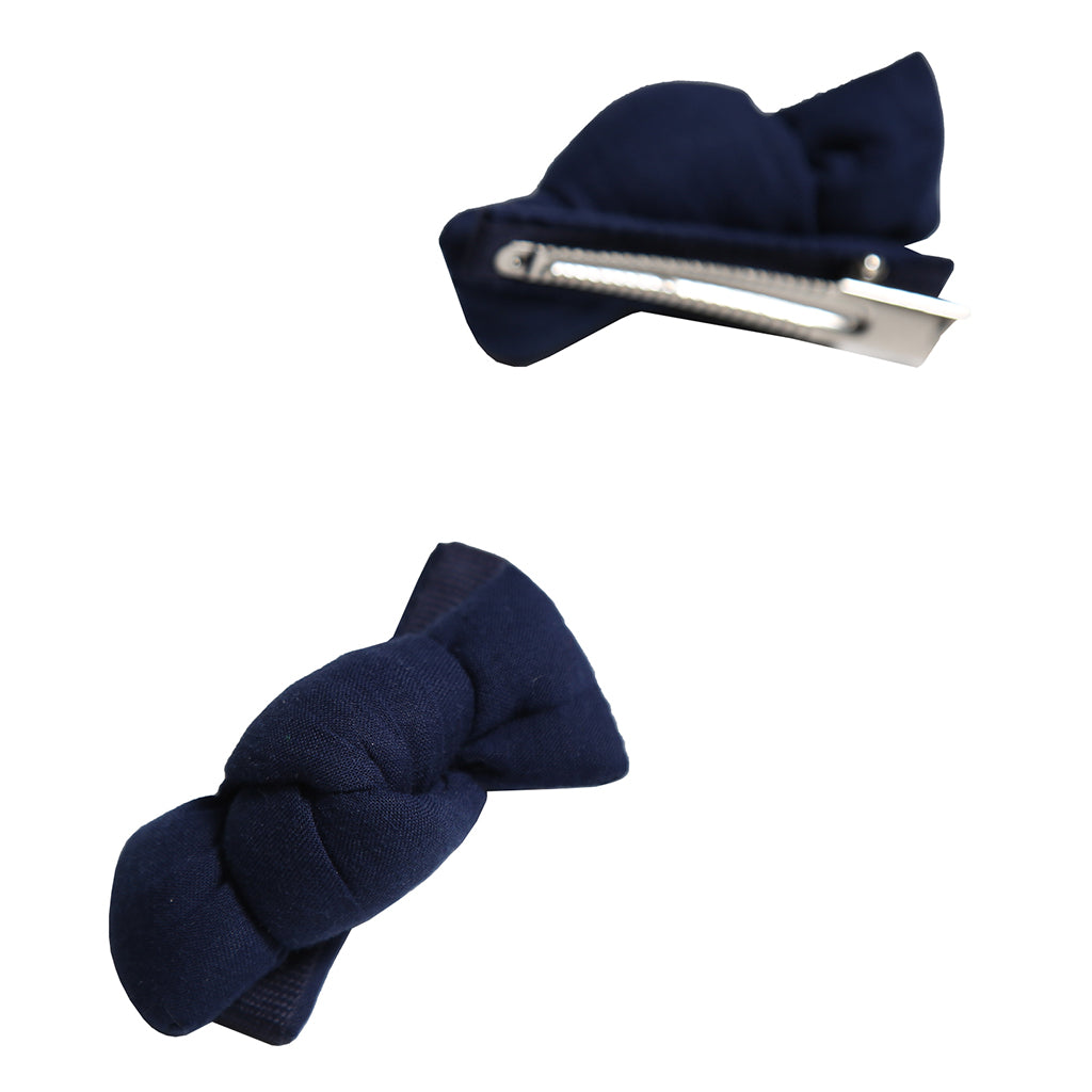 Tia Cibani Kids Set Of Two Maya Knotted Hair Clips Sapphire Navy Blue