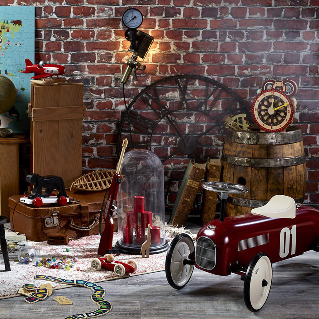 Vilac Vintage Ride On Car Burgundy Red