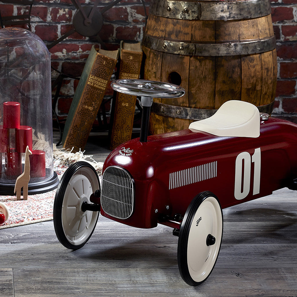 Vilac Vintage Ride On Car Burgundy Red